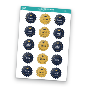 Graduation Seals Sticker Sheet Template