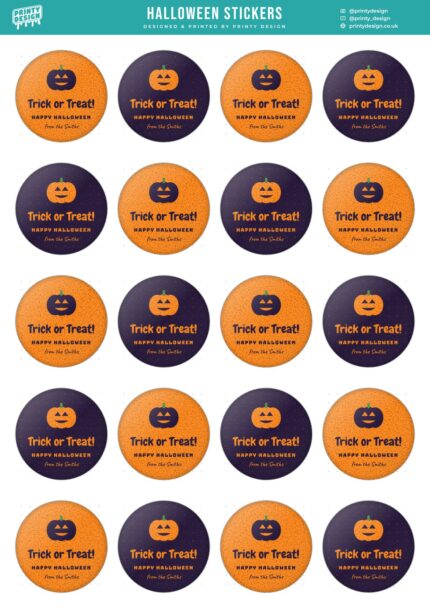 Halloween Treat Sticker Sheet Template flat A4 sheet