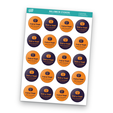 Halloween Treat Sticker Sheet Template sheet