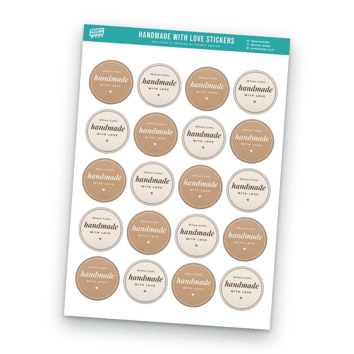 Handmade With Love Sticker Sheet Template Handmade With Love Sticker Sheet Template - A4 sticker sheet