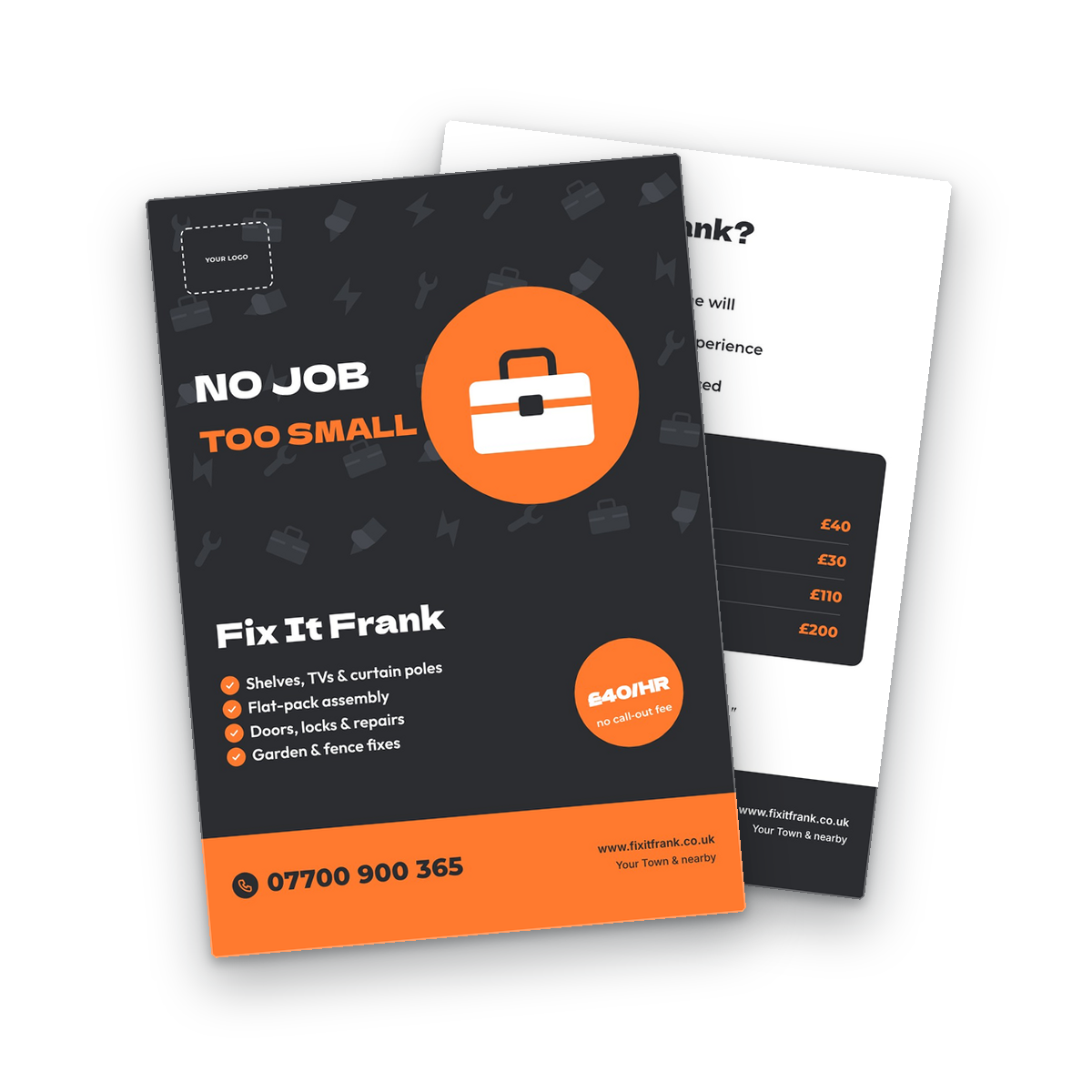 Handyman Services Flyer Template front and back Handyman Services Flyer Template front and back