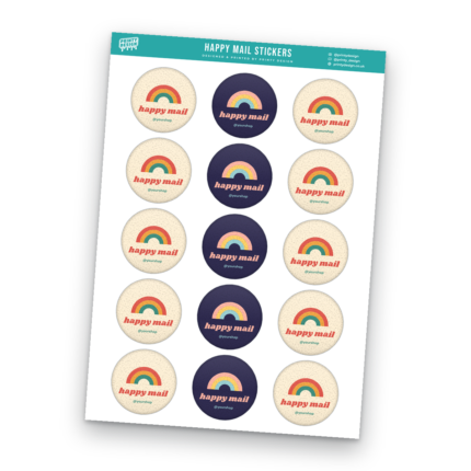 Happy Mail Sticker Sheet Template