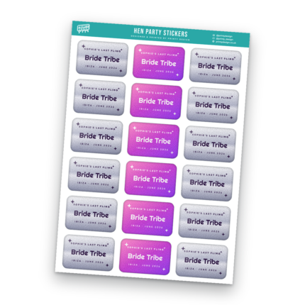 Hen Party Sticker Sheet Template sheet