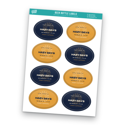 Beer & Home Brew Labels Sticker Sheet Template sheet