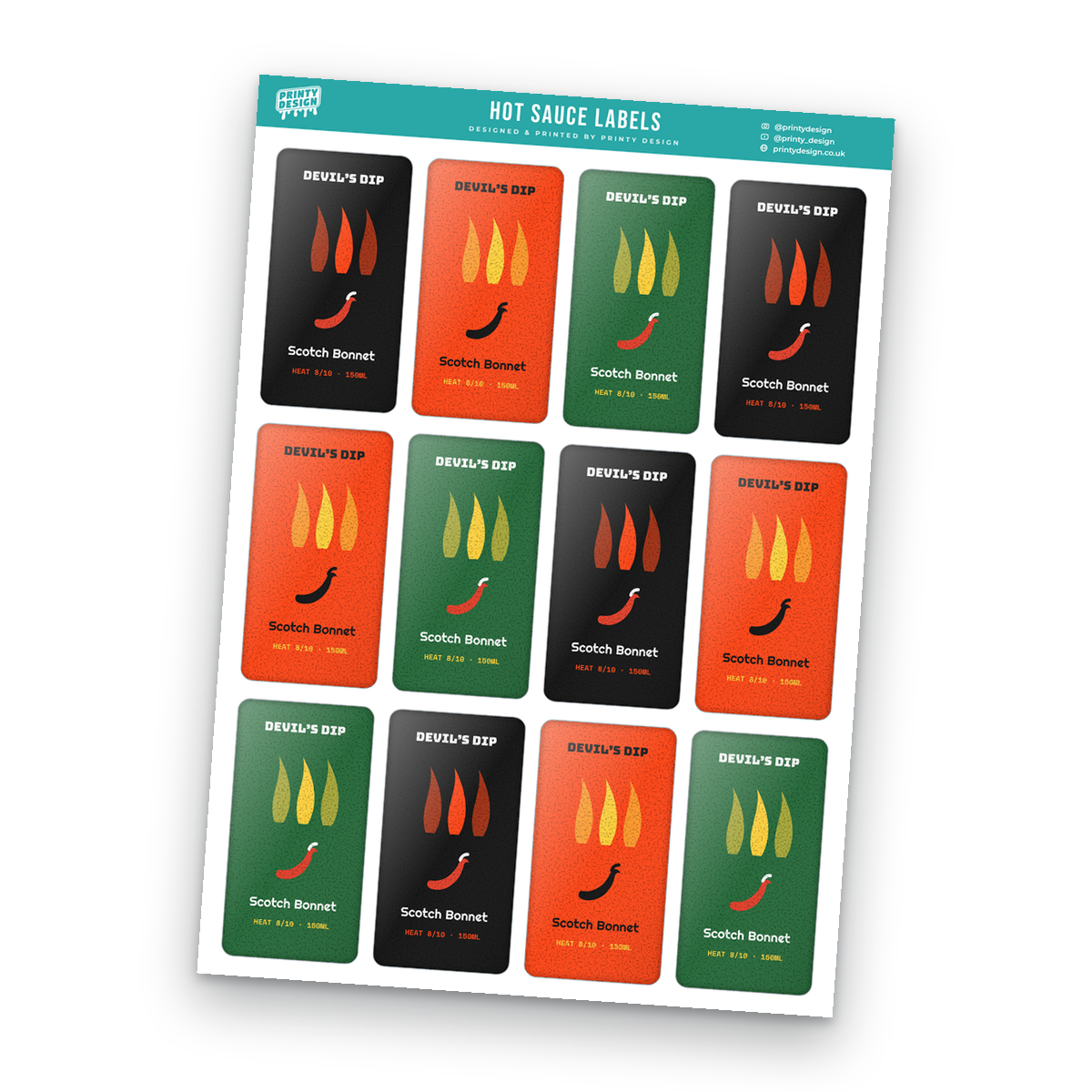 Hot Sauce Labels Sticker Sheet Template Hot Sauce Labels Sticker Sheet Template sheet