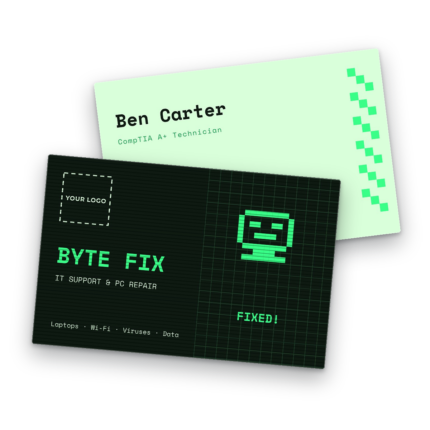 IT Support & Computer Repair Business Card Template