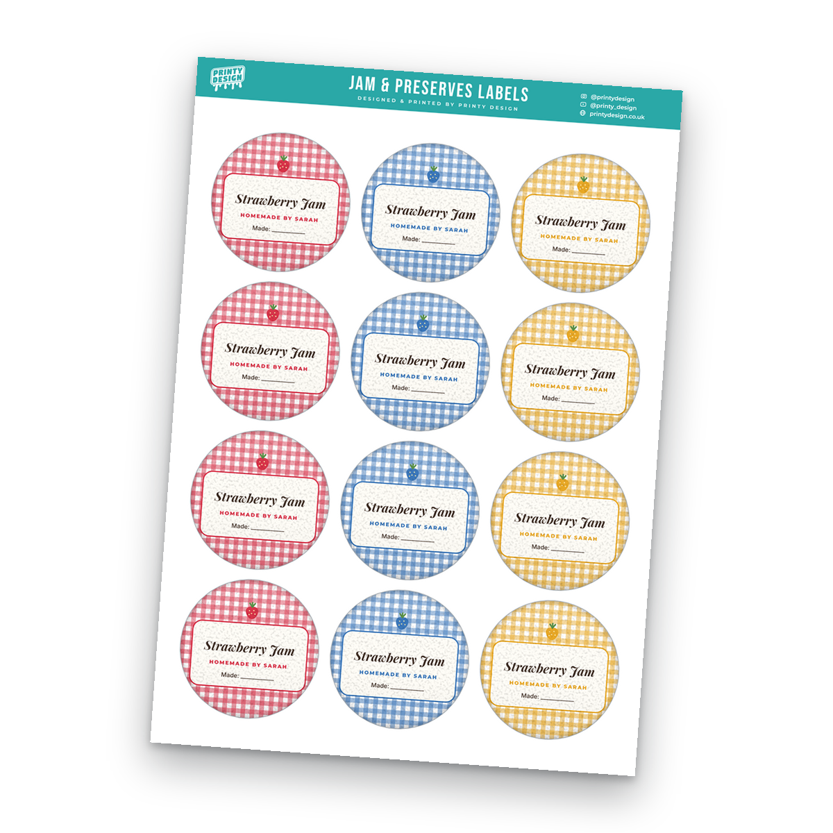 Jam & Preserves Sticker Sheet Template Jam & Preserves Sticker Sheet Template - A4 sticker sheet