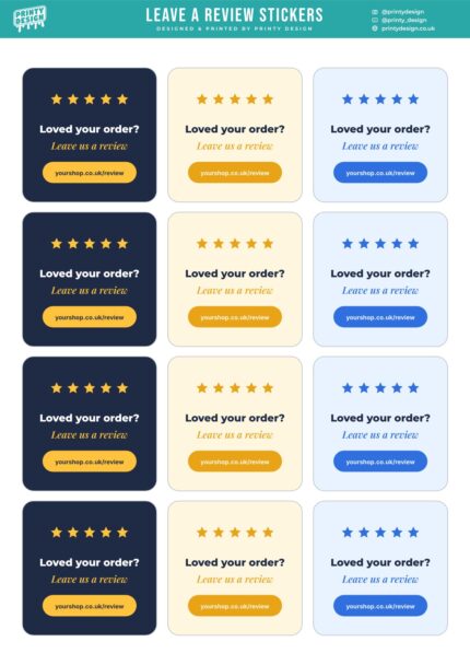 Leave a Review A4 sticker sheet, flat