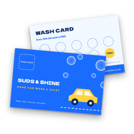 Hand Car Wash Loyalty Card Template