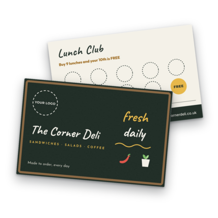 Deli & Sandwich Bar Loyalty Card Template