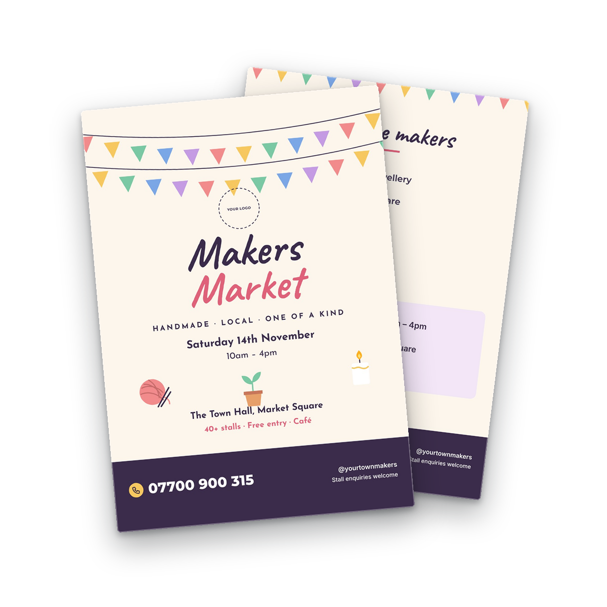 Makers & Craft Market Flyer Template front and back Makers & Craft Market Flyer Template front and back