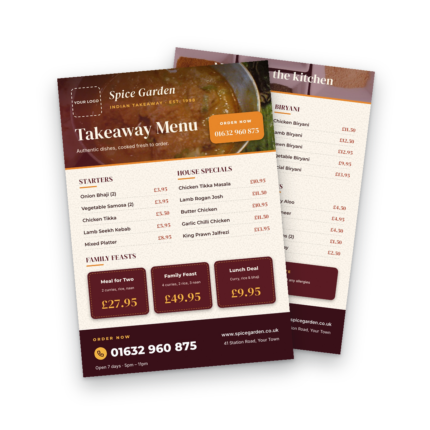 Indian Takeaway Menu Template