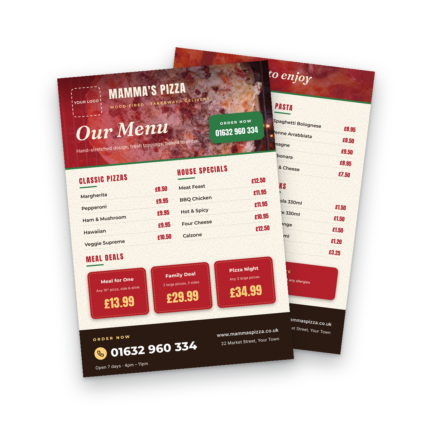Pizza Takeaway Menu Template