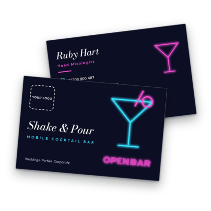 Mobile Cocktail Bar Business Card Template