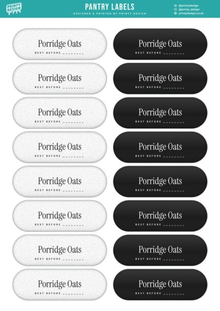 Pantry Labels Sticker Sheet Template flat A4 sheet