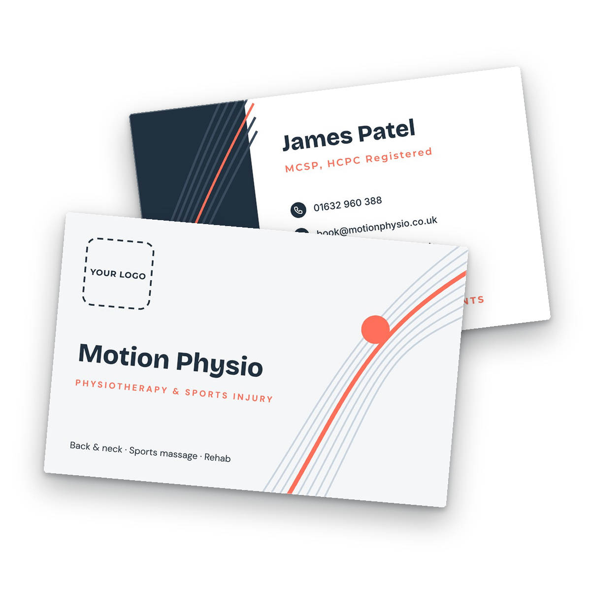 Physiotherapist Business Card Template front and back Physiotherapist Business Card Template front and back