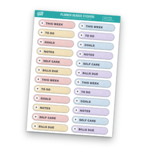 Planner Header Sticker Sheet Template