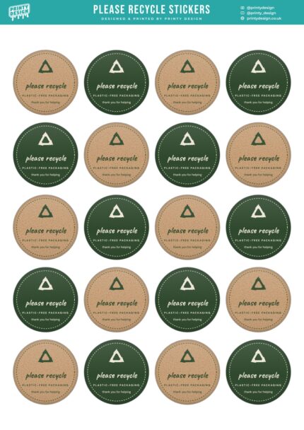 Please Recycle Sticker Sheet Template flat A4 sheet