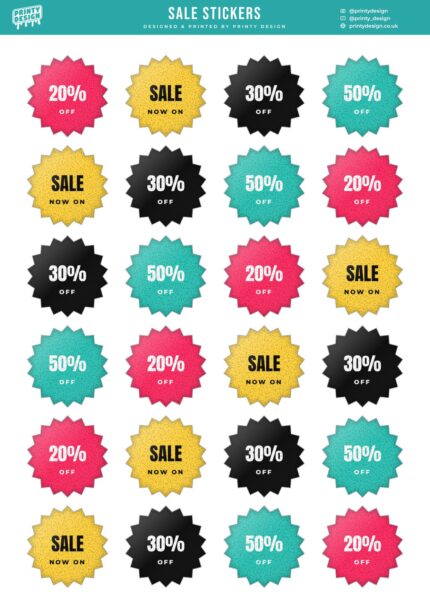 Sale Sticker Sheet Template flat A4 sheet