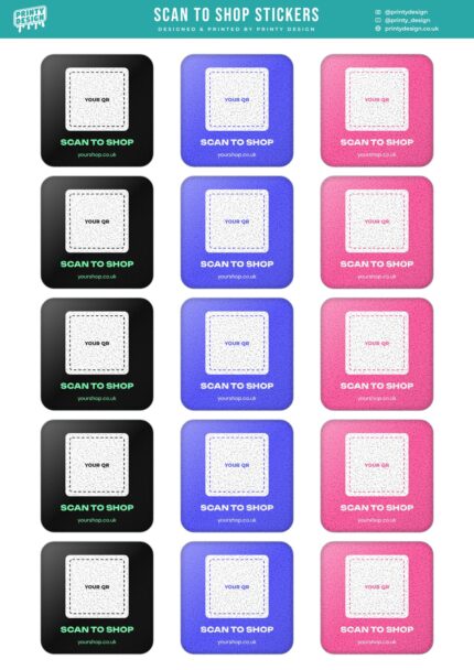 Scan to Shop Sticker Sheet Template flat A4 sheet
