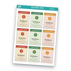 Seed Packet Labels Sticker Sheet Template