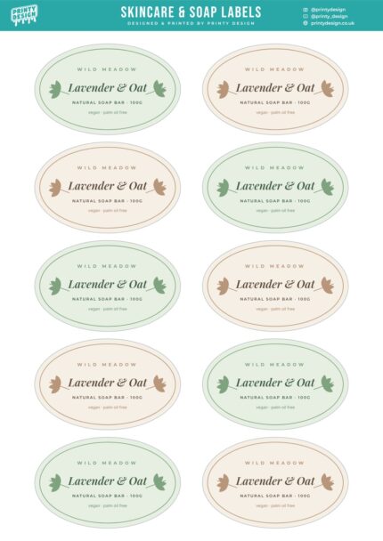 Skincare & Soap A4 sticker sheet, flat