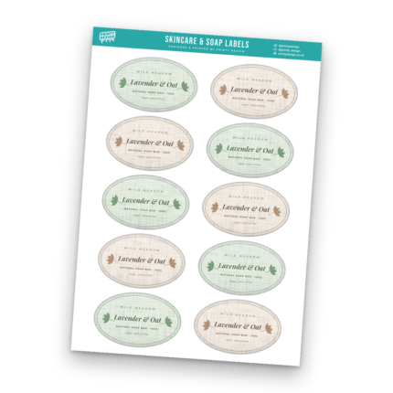 Skincare & Soap Sticker Sheet Template - A4 sticker sheet