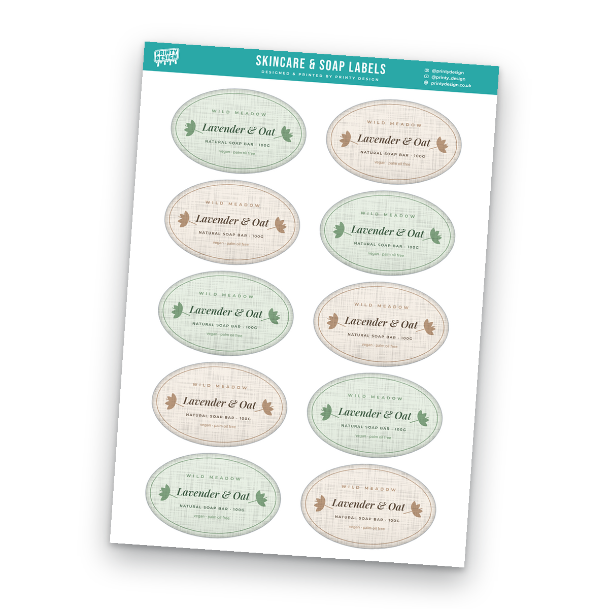 Skincare & Soap Sticker Sheet Template Skincare & Soap Sticker Sheet Template - A4 sticker sheet