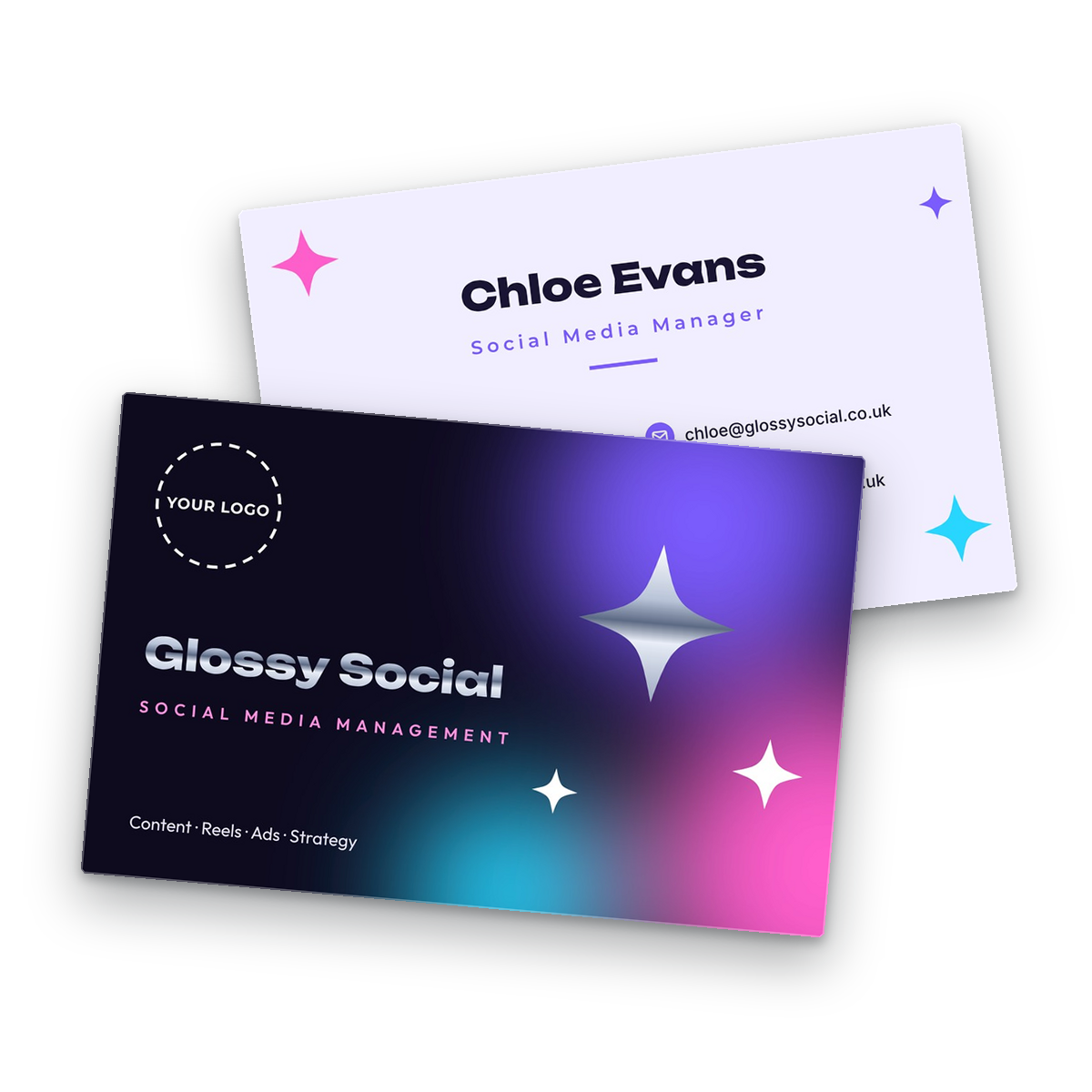 Social Media Manager Business Card Template front and back Social Media Manager Business Card Template front and back