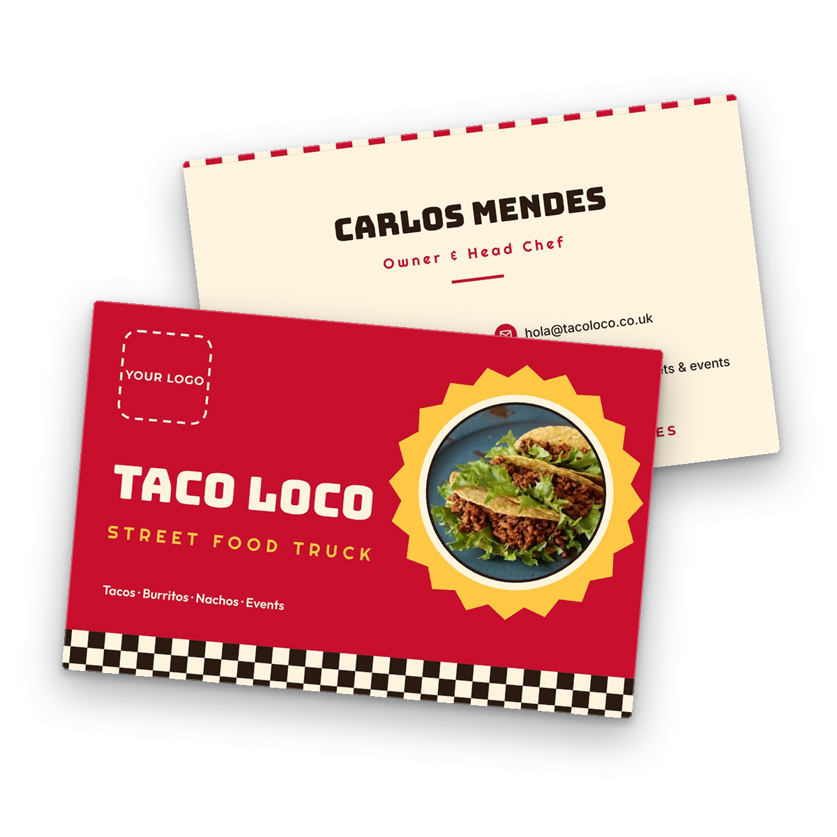 Street Food & Food Truck Business Card Template Street Food & Food Truck Business Card Template