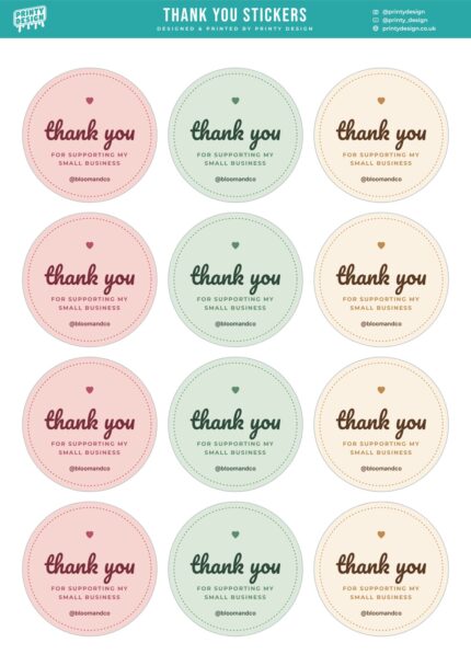 Thank You A4 sticker sheet, flat