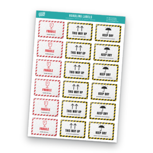 Fragile & Handling Labels Sticker Sheet Template