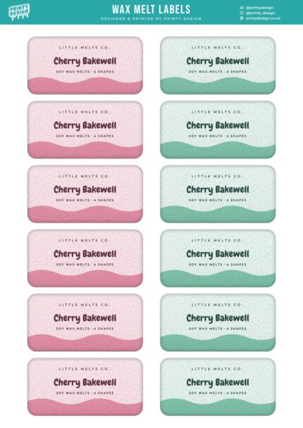 Wax Melt Labels Sticker Sheet Template flat A4 sheet