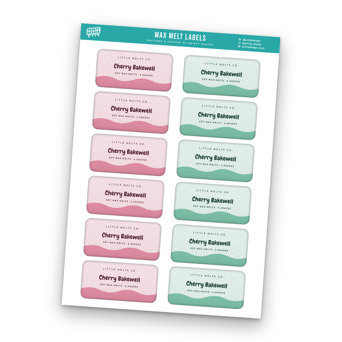 Wax Melt Labels Sticker Sheet Template Wax Melt Labels Sticker Sheet Template sheet