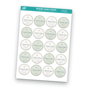 Wedding Favours Sticker Sheet Template