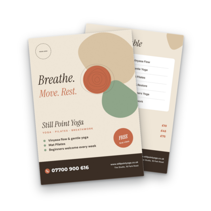 Yoga Class Timetable Flyer Template